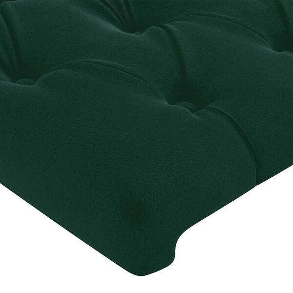 vidaXL T&ecirc;tes de lit 2 pcs Vert fonc&eacute; 72x7x78/88 cm Velours