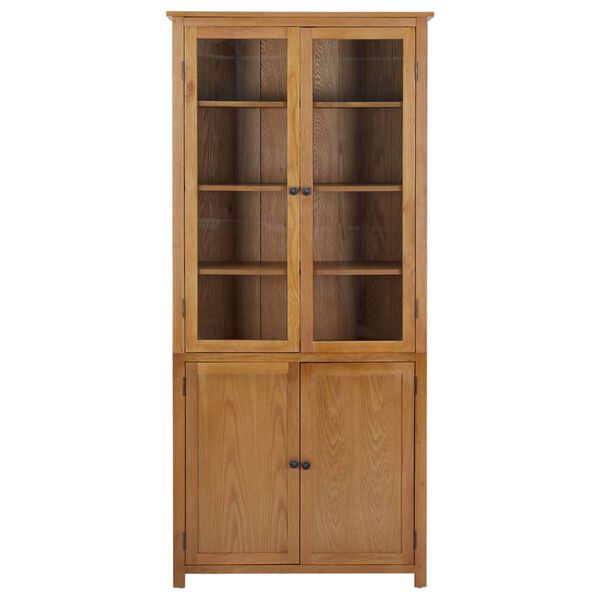 vidaXL Biblioth&egrave;que avec 4 portes 90x35x200 cm Bois de ch&ecirc;ne et verre