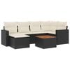 vidaXL Salon de jardin 7 pcs avec coussins noir r&eacute;sine tress&eacute;e