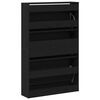 vidaXL Cabinet &agrave; chaussures avec &eacute;tag&egrave;re Ch&ecirc;ne noir 80 x 21 x 125,5 cm