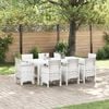vidaXL Ensemble de salle &agrave; manger pour jardin 9 pcs Blanc