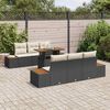 vidaXL Ensemble de canap&eacute; de jardin 7 pcs Noir Poly rotin