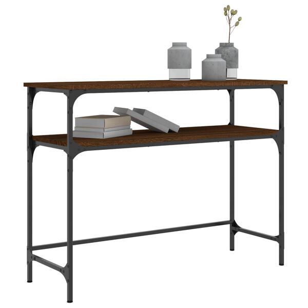 vidaXL Table console ch&ecirc;ne marron 100x35,5x75 cm bois d'ing&eacute;nierie