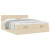 VidaXL Cadre de lit ottoman avec matelas cr&egrave;me 200x200cm tissu