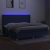 vidaXL Sommier &agrave; lattes de lit matelas et LED Bleu 200x200 cm Tissu