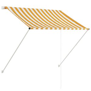 vidaXL Auvent r&eacute;tractable 150x150 cm Jaune et blanc