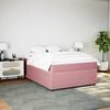 vidaXL Sommier &agrave; lattes de lit avec matelas Rose 140x190 cm Velours