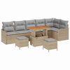 vidaXL Ensemble de canap&eacute; de jardin avec coussin 9 pcs Beige polyrotin