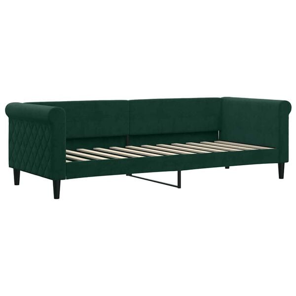 vidaXL Lit de jour avec gigogne et matelas vert fonc&eacute; 80x200cm velours