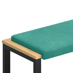 vidaXL Coussin de banc Velours Turquoise Profondeur 35 cm