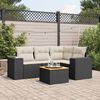 vidaXL Salon de jardin 5 pcs avec coussins noir r&eacute;sine tress&eacute;e
