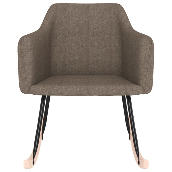 vidaXL Chaise &agrave; bascule Taupe Tissu