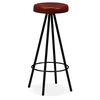 vidaXL Ensemble de bar 3 pcs Bois massif recyclé et cuir véritable