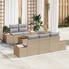 vidaXL Ensemble de canapé de jardin 6 pcs Beige Poly rotin