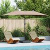 vidaXL Parasol de jardin Taupe 385 x 209 x 244 cm tissu