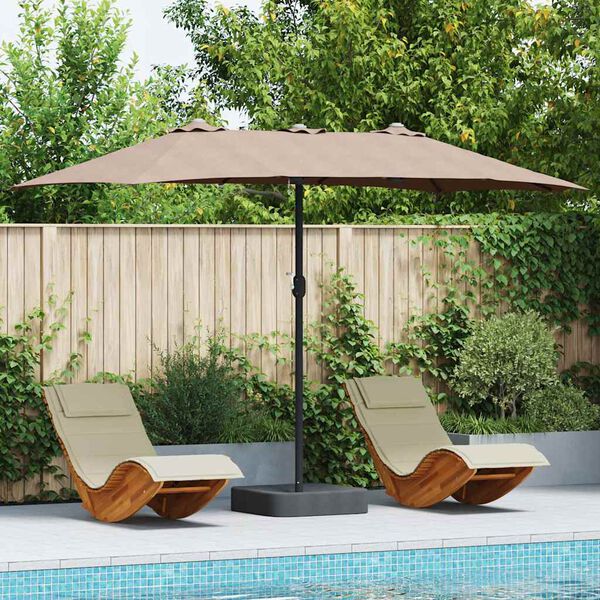 vidaXL Parasol de jardin Taupe 385 x 209 x 244 cm tissu