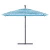 vidaXL Parasol de jardin avec m&acirc;t en acier bleu 290x290x238 cm
