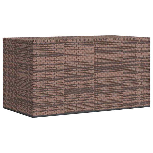 vidaXL Boîte à coussins de jardin Résine tressée 194x100x103 cm Marron