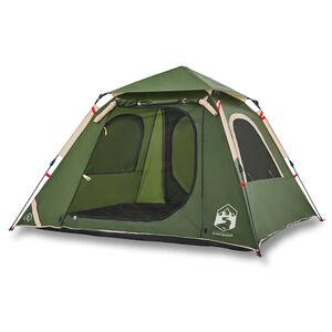 vidaXL Tente de camping &agrave; d&ocirc;me 4 personnes vert lib&eacute;ration rapide