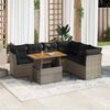 vidaXL Salon de jardin avec coussins 7 pcs gris r&eacute;sine tress&eacute;e