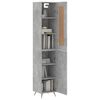 vidaXL Buffet haut Gris b&eacute;ton 34,5x34x180 cm Bois d'ing&eacute;nierie