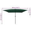 vidaXL Parasol de jardin Vert et Noir 295 x 295 x 245 cm