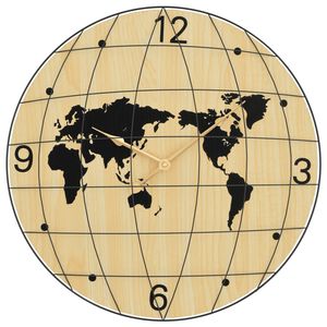 vidaXL Horloge murale jaune et noir &Oslash;50 cm bois d'ing&eacute;nierie