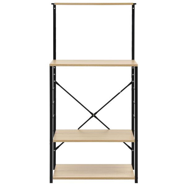 vidaXL Armoire &agrave; micro-ondes noir et ch&ecirc;ne 60x39,6x123 cm