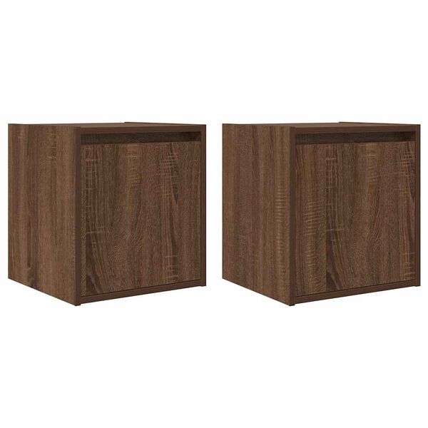 vidaXL Tables de chevet murales 2 pcs ch&ecirc;ne marron 38x34x40 cm