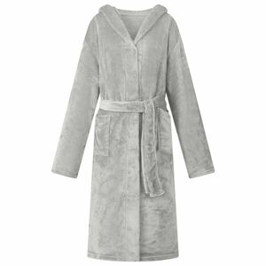 vidaXL Peignoir avec capuche Gris s Flanelle
