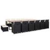 vidaXL Ensemble &agrave; manger d'ext&eacute;rieur 17 pcs avec coussins Rotin Noir