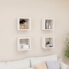 vidaXL &Eacute;tag&egrave;res cube murales 4 pcs Blanc brillant 26x15x26 cm