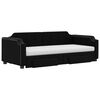 vidaXL Lit de jour avec gigogne et tiroirs noir 90x200 cm tissu