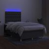 vidaXL Sommier &agrave; lattes de lit et matelas et LED Gris fonc&eacute; 120x200 cm