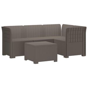 vidaXL Canap&eacute; de jardin 4 places style rotin PP Gris clair