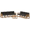 vidaXL Ensemble de canap&eacute;s d'ext&eacute;rieur 9 pcs Naturel et noir