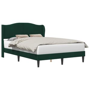 vidaXL Cadre de lit avec t&ecirc;te de lit Vert fonc&eacute; 140 x 190 cm Velours