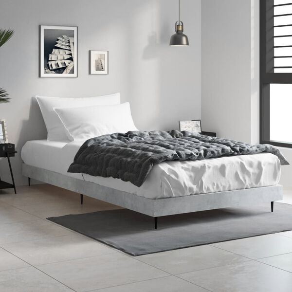 vidaXL Cadre de lit sans matelas gris b&eacute;ton 90x190 cm
