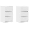 vidaXL Tables de chevet avec 3 tiroirs 2 pcs blanc 39x35x65 cm