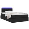 vidaXL Lit avec rangement et LED avec matelas Noir 120 x 200 cm tissu