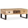 vidaXL Table basse avec 3 tiroirs Bois de manguier massif 90x50x35 cm
