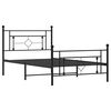 vidaXL Cadre de lit m&eacute;tal sans matelas avec pied de lit noir 107x203cm