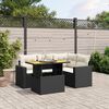 vidaXL Salon de jardin 5 pcs avec coussins noir r&eacute;sine tress&eacute;e