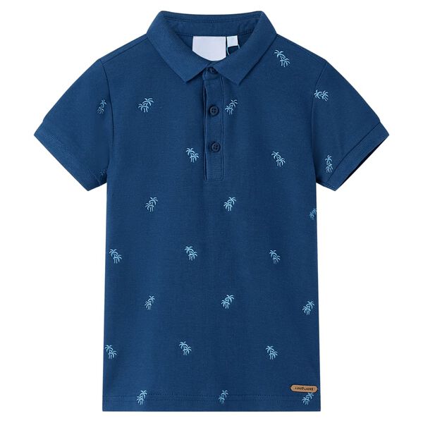 Polo pour enfants bleu fonc&eacute; 140