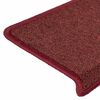 vidaXL Tapis d'escalier 30 pi&egrave;ces 65 x 21 x 4 cm Bordeaux Bordure rectangulaire