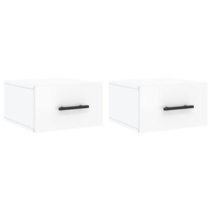 vidaXL Tables de chevet murales 2 pcs blanc brillant 35x35x20 cm