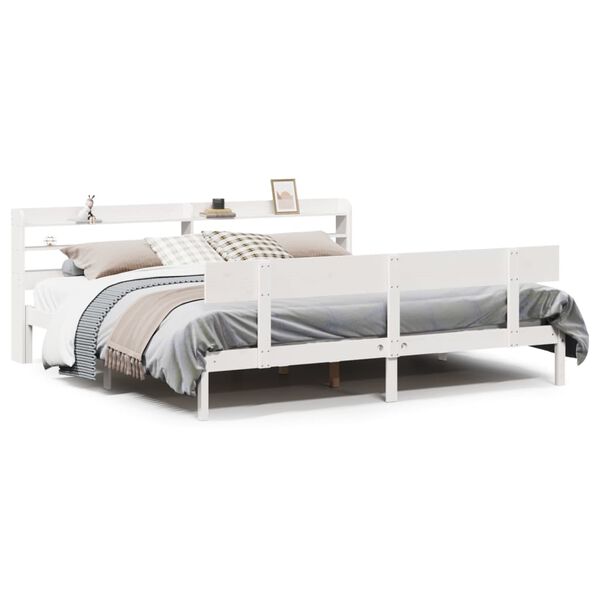 vidaXL Cadre de lit sans matelas blanc 180x200 cm bois massif de pin
