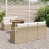 vidaXL Ensemble de canap&eacute; de jardin 6 pcs Beige Poly rotin