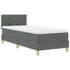 vidaXL Lit &agrave; ressorts avec matelas Gris fonc&eacute; 80 x 200 cm tissu
