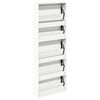 vidaXL Armoire chaussures miroir 5niveaux blanc brillant 63x17x169,5cm